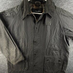 Barbour A101 Bedale Blue Size 44 Waxed Jacket Coat Men Full Zip Hunting Canvas